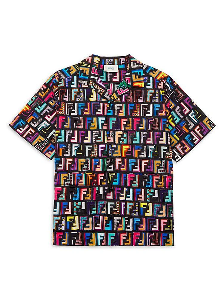 Little Boy's & Boy's Multicolor Logo-Print Shirt