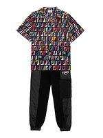 Little Boy's & Boy's Multicolor Logo-Print Shirt