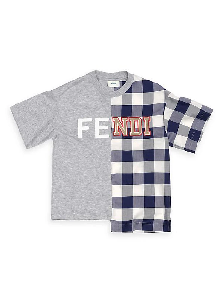 Boy's Two-Tone Logo Asymmetrical T-Shirt