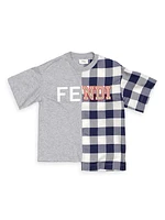 Boy's Two-Tone Logo Asymmetrical T-Shirt