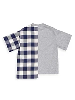 Boy's Two-Tone Logo Asymmetrical T-Shirt