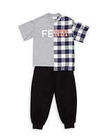 Boy's Two-Tone Logo Asymmetrical T-Shirt