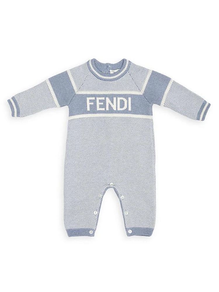 Baby Boy's Knitted Logo Coveralls