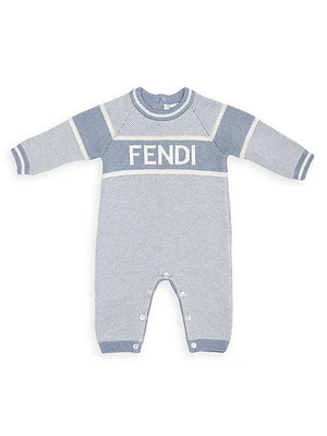 Baby Boy's Knitted Logo Coveralls