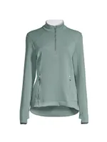 Sofia Double-Jersey Quarter-Zip Sweatshirt