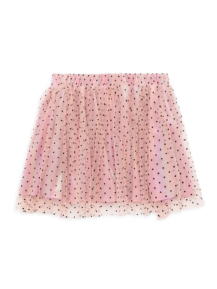 Little Girl's Helen Iridescent Polka Dot Skirt