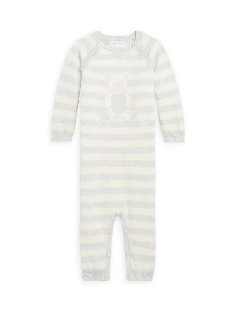 Baby's Striped Cotton Bear Onesie