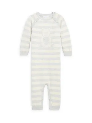 Baby's Striped Cotton Bear Onesie