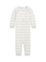 Baby's Striped Cotton Bear Onesie