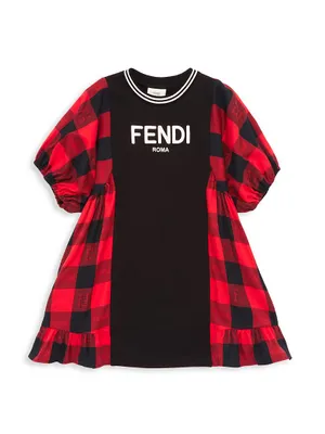 Girl's Logo Buffalo Check Dress