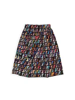 Girl's Allover Logo Print Skirt