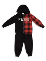 Boy's Nylon FF Logo Sweatpants