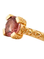 Luxury 18K Gold & Pink Tourmaline Ring