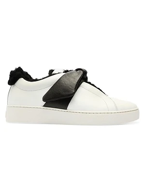 Asymmetric Clarita Leather Slip-On Sneakers