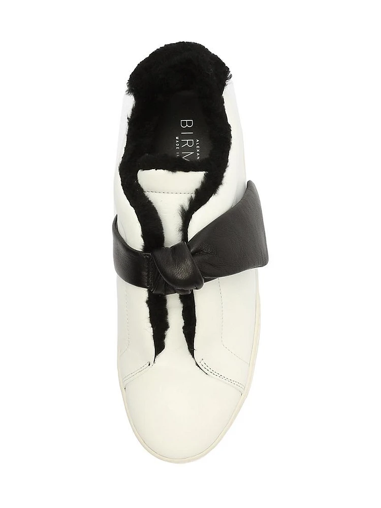 Asymmetric Clarita Leather Slip-On Sneakers