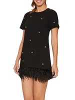 Marullo Feather-Trimmed Minidress