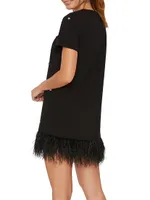 Marullo Feather-Trimmed Minidress