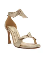 Clarita 85MM Metallic Leather Bow Sandals