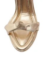 Clarita 85MM Metallic Leather Bow Sandals