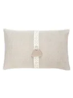 Anaya So Soft Linen Geometric Trim Down-Alternative Pillow