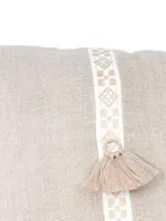 Anaya So Soft Linen Geometric Trim Down-Alternative Pillow
