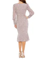 Sequined Trumpet-Hem Dress