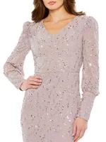 Sequined Trumpet-Hem Dress