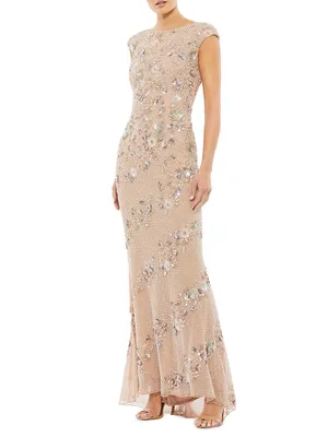 Beaded Trumpet Gown