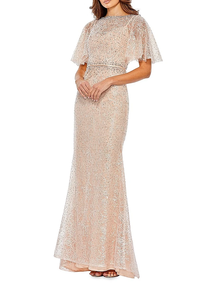 Beaded Trumpet Gown
