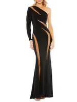 Jersey Cut-Out Illusion Gown