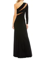 Jersey Cut-Out Illusion Gown