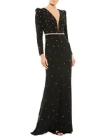 Ieena Embellished Column Gown