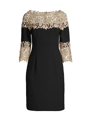 Beaded Lace Sheath Dress