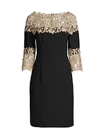 Beaded Lace Sheath Dress