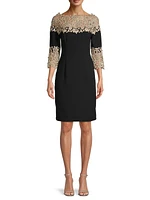 Beaded Lace Sheath Dress