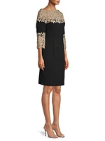 Beaded Lace Sheath Dress