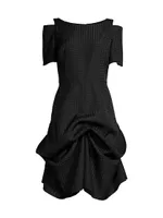 Ruched Cold-Shoulder Minidress