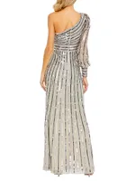 One-Shoulder Sequin Gown