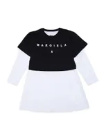 Little Girl's & Colorblock Logo Dress