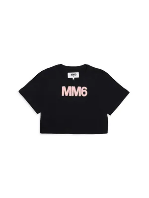 Little Girl's & Cropped Logo Tee