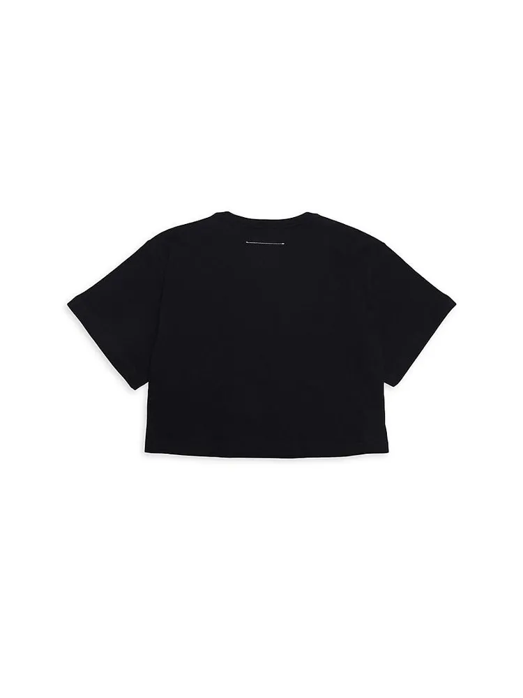 Little Girl's & Cropped Logo Tee