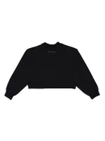 Little Kid's & Logo Cropped Sweatshirt