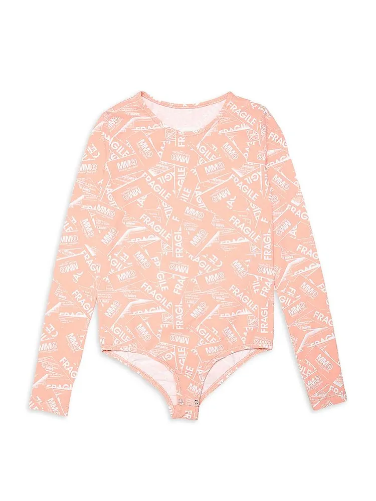 Little Girl's & Logo-Print Bodysuit