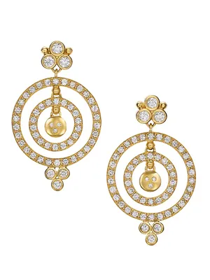 Florence95 18K Yellow Gold, Moonstone, & Diamond Drop Earrings
