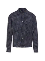 COLLECTION Medallion Woven Button-Up Shirt