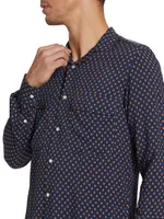 COLLECTION Medallion Woven Button-Up Shirt