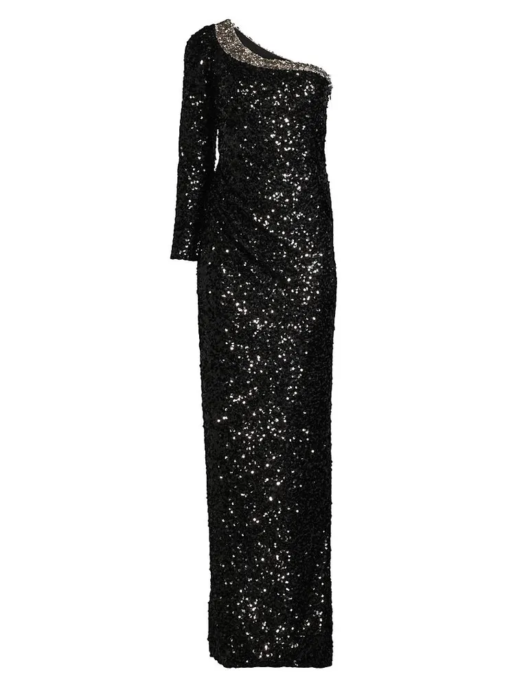 Fall 22 Greta Sequin One-Shoulder Gown