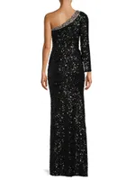 Fall 22 Greta Sequin One-Shoulder Gown