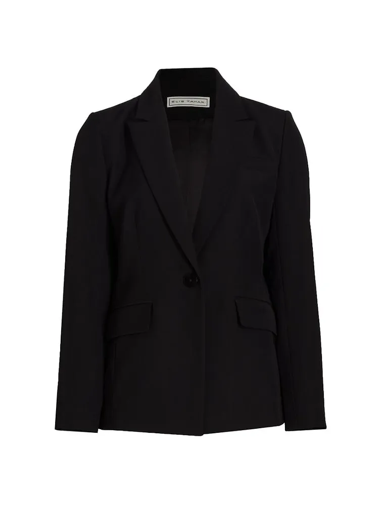 Notch Collar One-Button Blazer