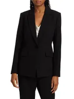 Notch Collar One-Button Blazer